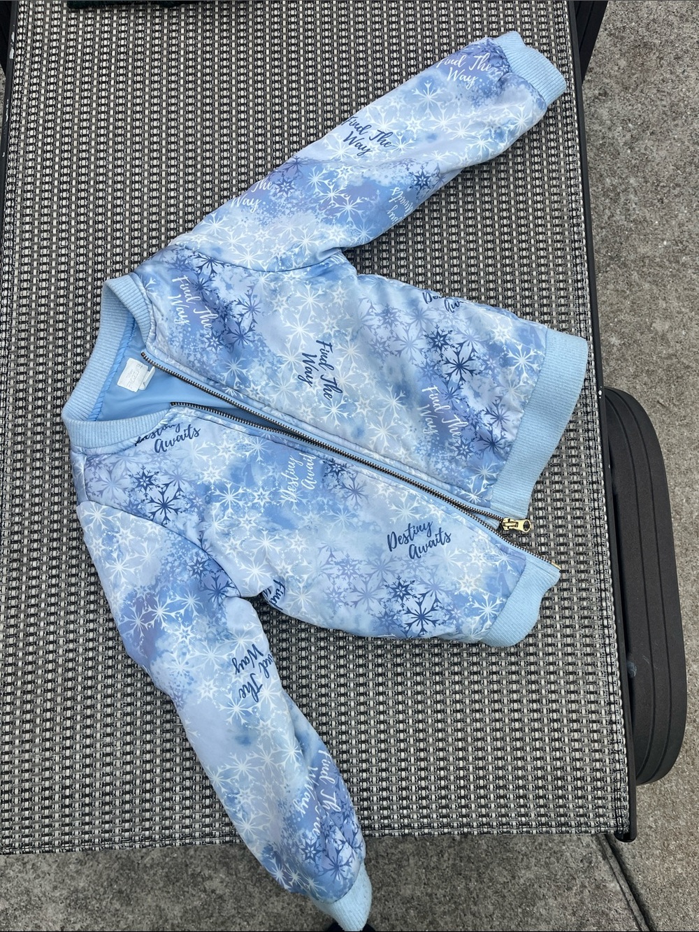 Disney Light Blue Snowflake Puffer Jacket